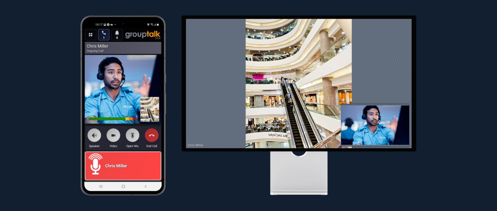 Full duplex call with video in GroupTalk command and control