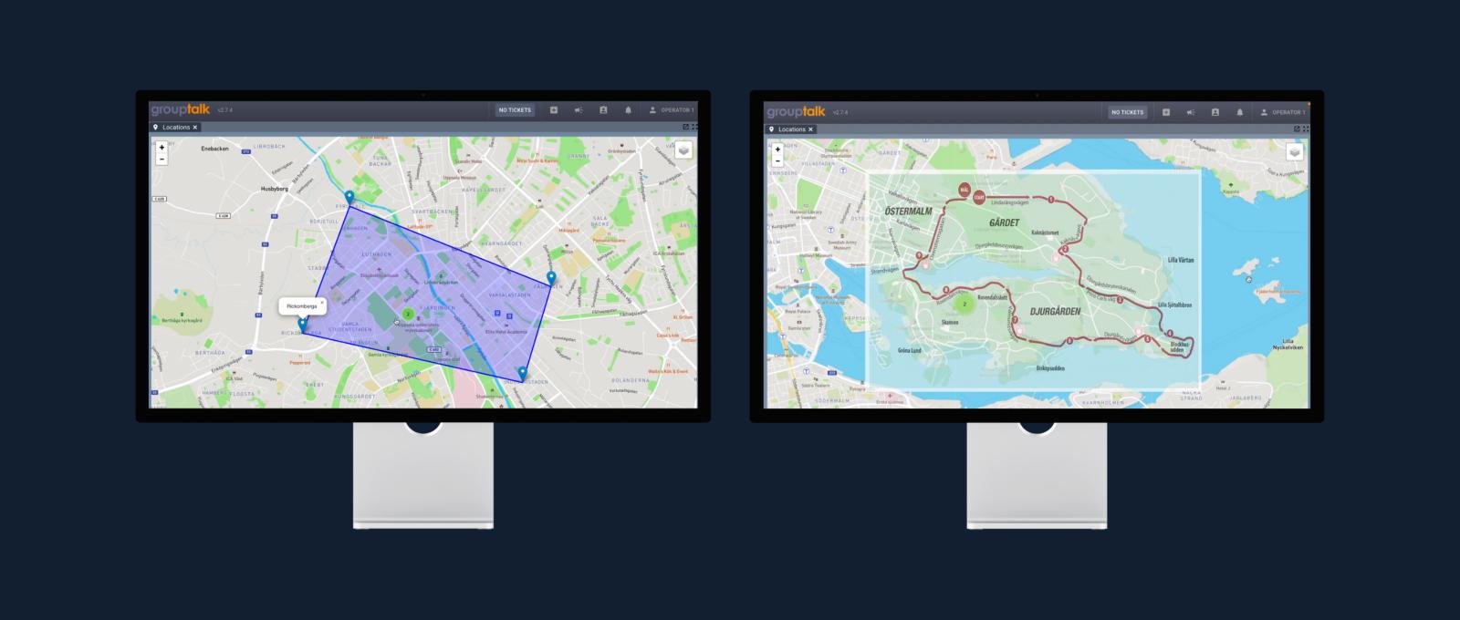 Anpassade lager på kartan i PC dispatch från Grouptalk