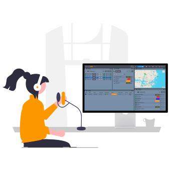 PC Dispatch-operatör använder GroupTalk-plattformen för kommunikation i ledningscentral i realtid.