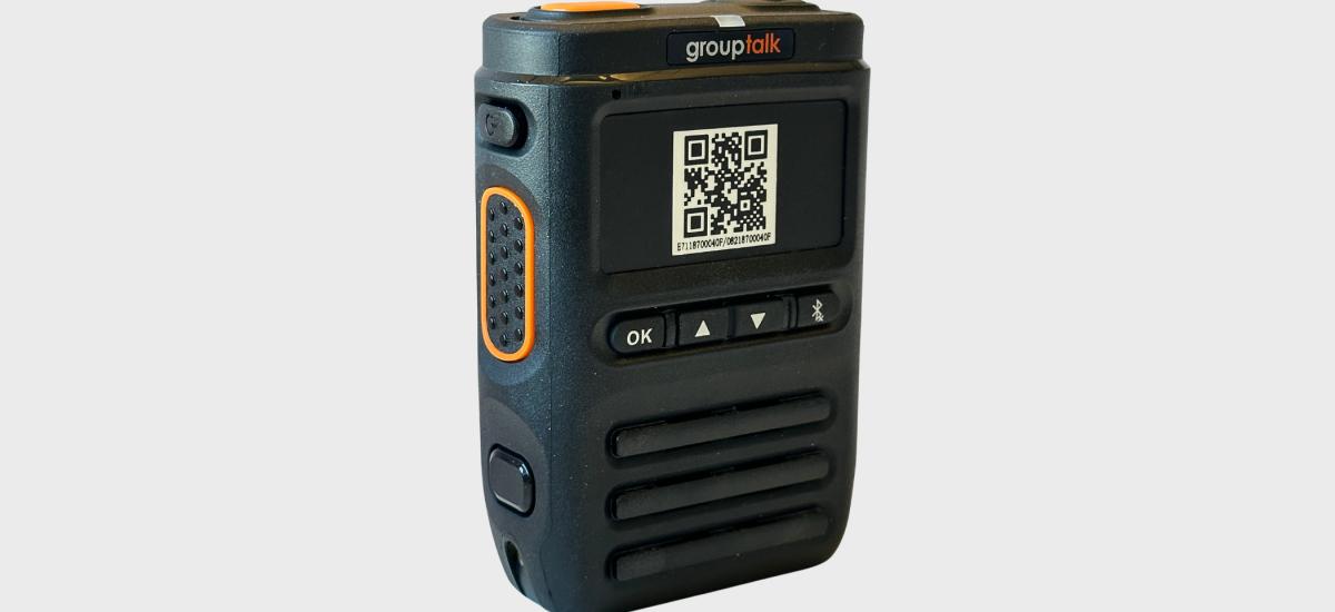 Monofon (RSM) med QR-kod för bluetooth-anslutning