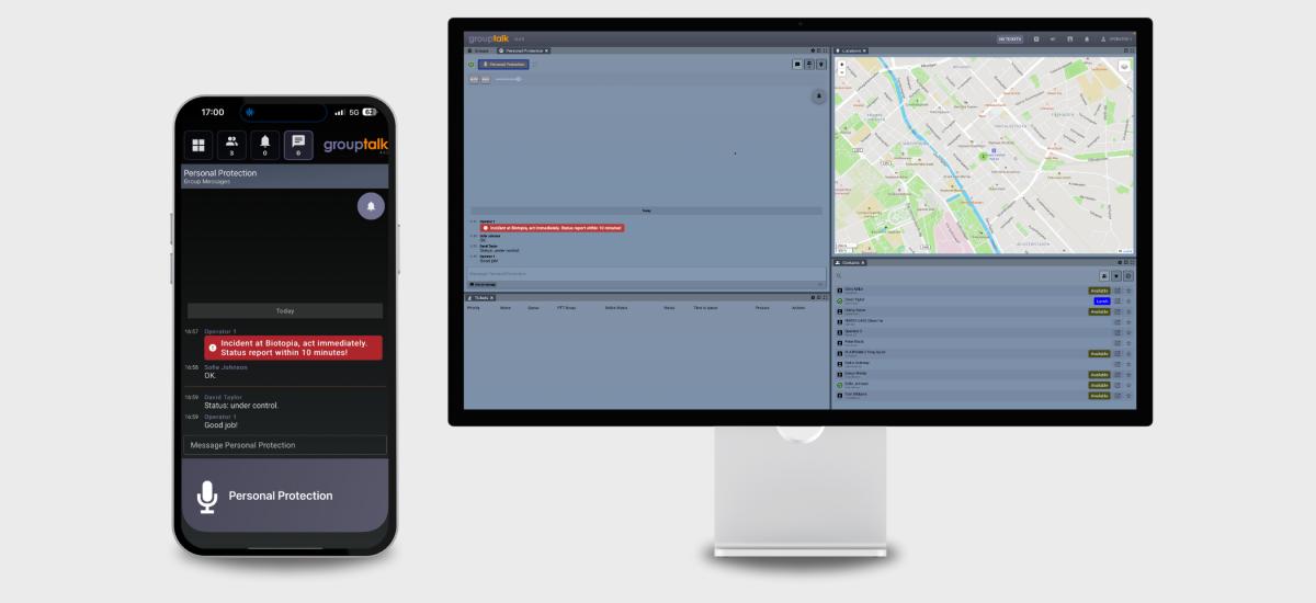 Funktion för larmmeddelanden i GroupTalk för brådskande aviseringar.