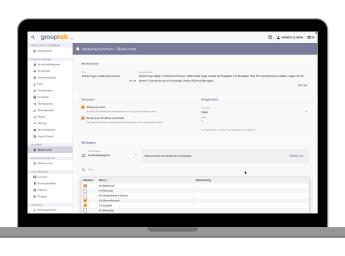 Mac book mockup med grouptalk admin portalen