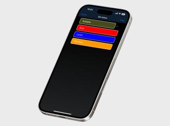 Komradio-app med arbetsstatusar
