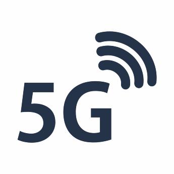 5G-internetikon som representerar nästa generations mobilnät och snabb dataöverföring.