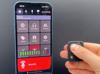 PTT- och larmknapp med GroupTalk komradio-app