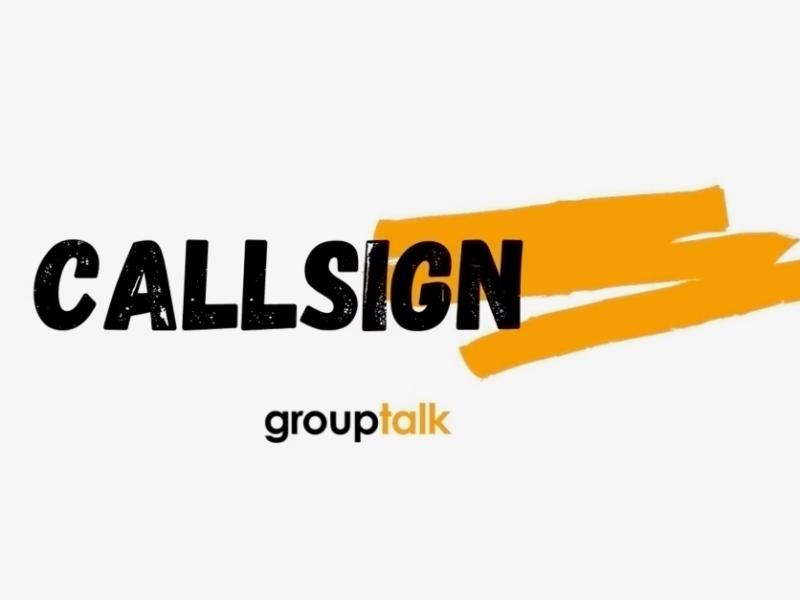 GroupTalk logga med texten callsign