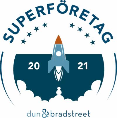 Dun & bradstreet logga superföretag 2021 certifikat