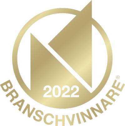 Branschvinnare 2022 certifikat av Branschvinnare AB Largest Companies
