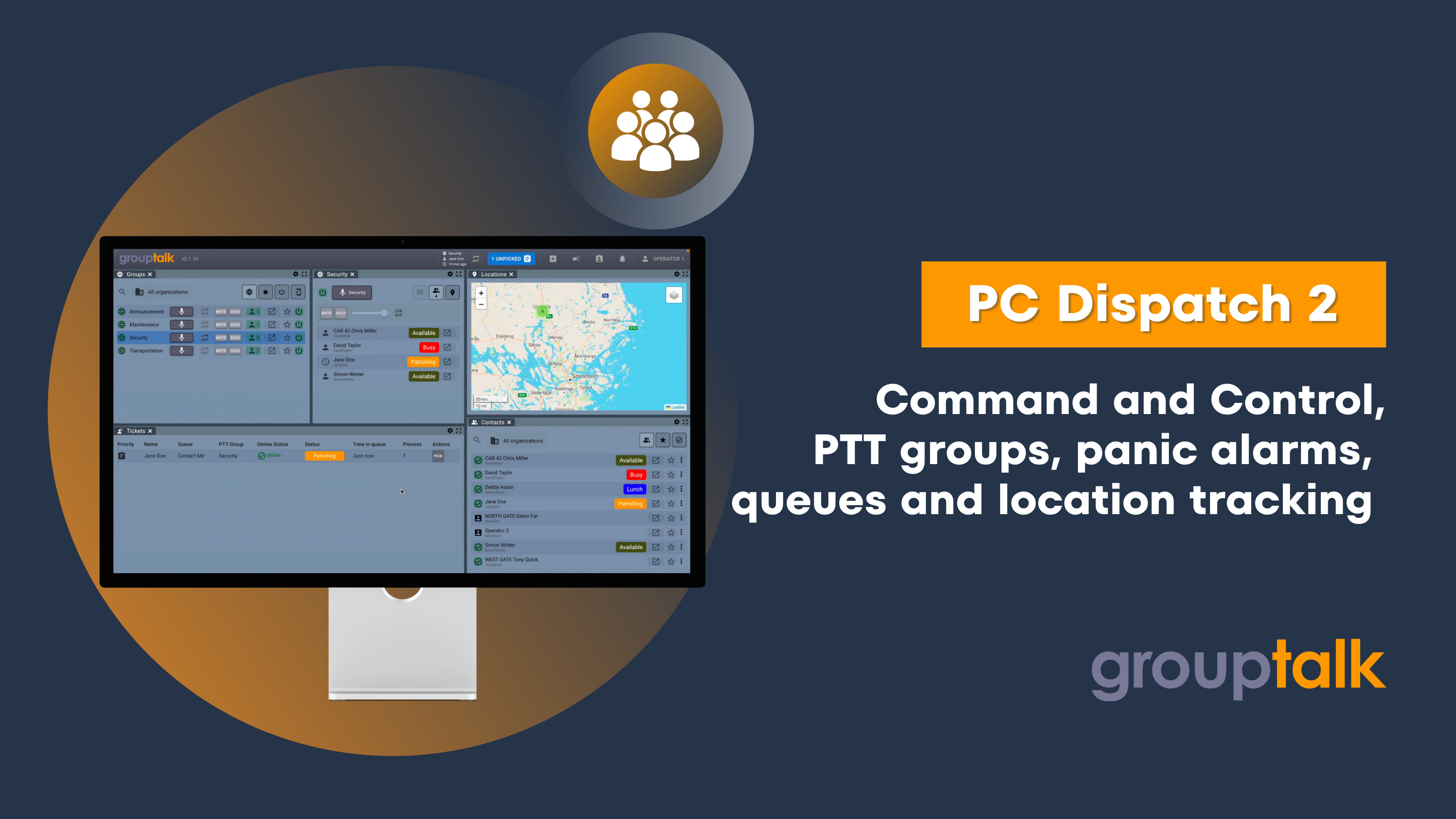 YouTube-miniatyrbild av en video som visar GroupTalk PC Dispatch för ledningscentraler.